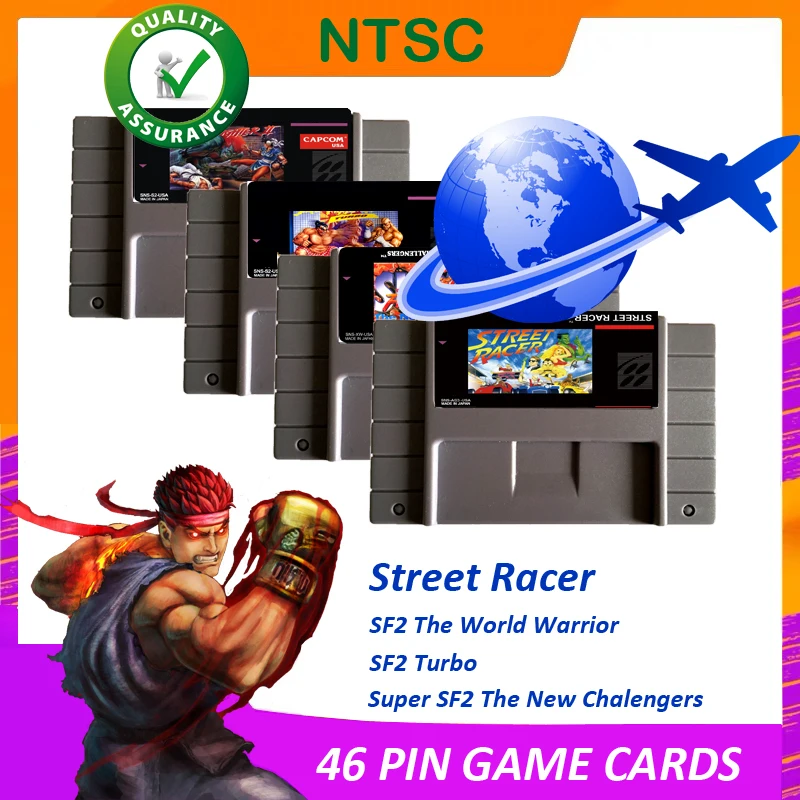 Hoge kwaliteit 16-bits Street Racer Figherts Turbo Chalengers NTSC grote grijze gamekaart voor Amerikaanse versie gamespelers