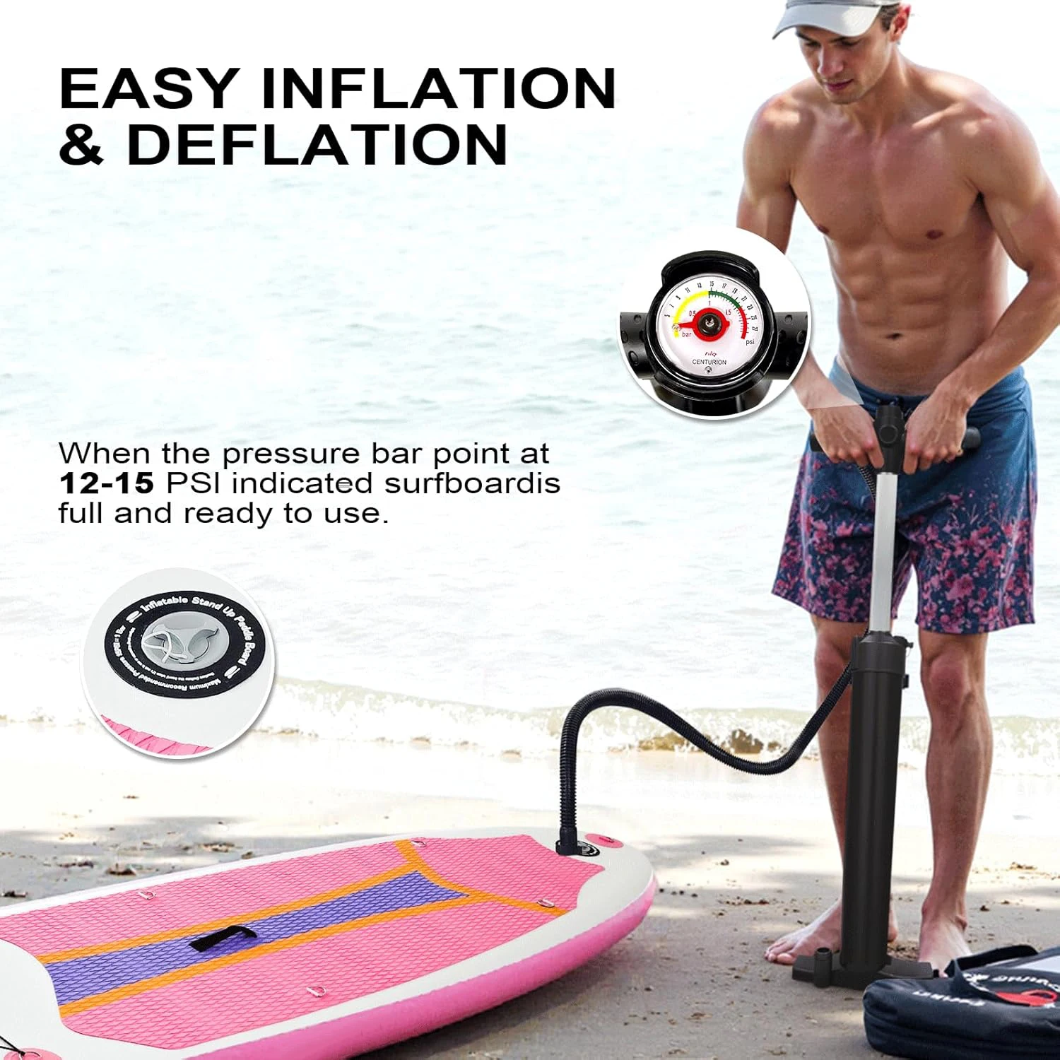 

Inflatable Stand up Paddle Board with SUP Accessories, Anti-Slip EVA Deck, Inflatable Paddle Boards for Adults & Youth2026