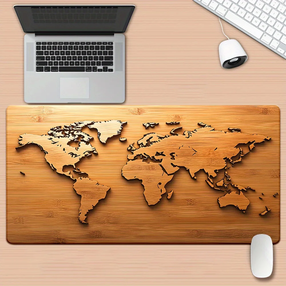 Creative wooden board pattern design mouse pad, game and office decoration anti-slip rubber base XXL computer accessories