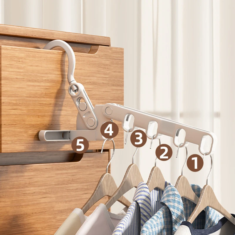 

3PCS Portable Folding Clothes Hanger Multifunctional Space Saving Clothes Drying Rack Indoor Clothes Support Home Storage Tool