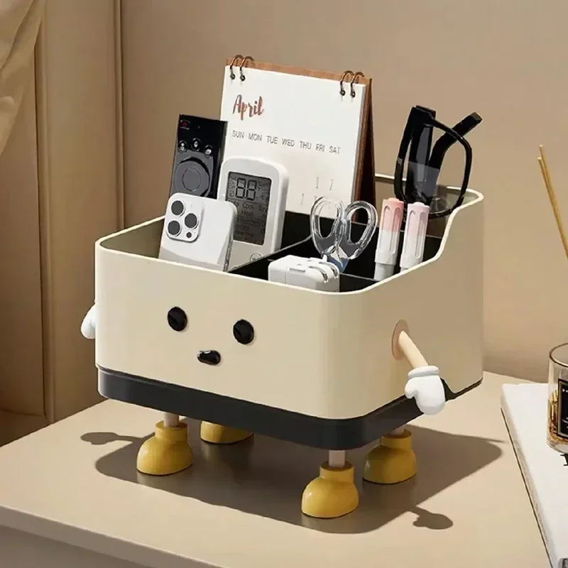 1pc Multifunctional Desktop Storage Box, Cosmetic Organisation Shelf Countertop Storage And Display Box(with Sticker)
