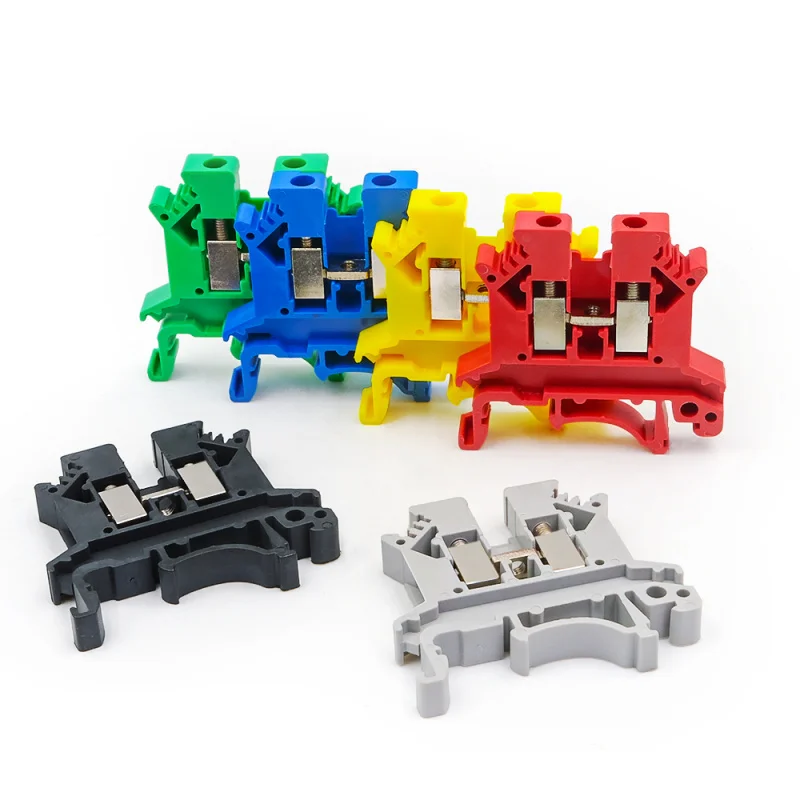 

100Pcs UK2.5B Terminal Block 2.5 Sqmm Rail Mounted Combination Terminal Copper Fireproof Quick Connect