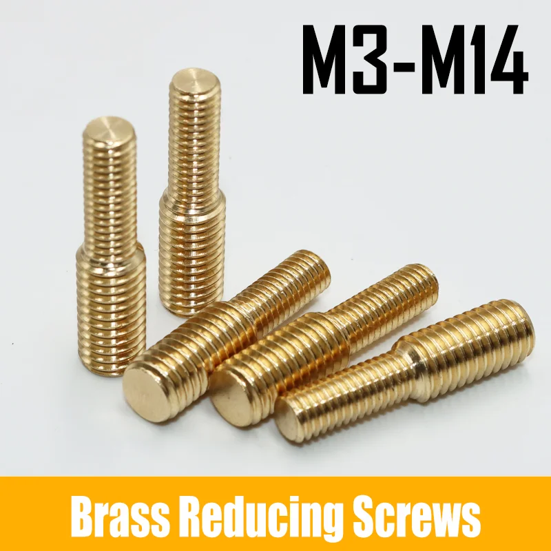 10x Brass Reducing Screw Thread Adapter Male to Male Copper Bolt M3 M4 M5 M6 M8 M10 M12 Double Head Transfer Screw for Camera