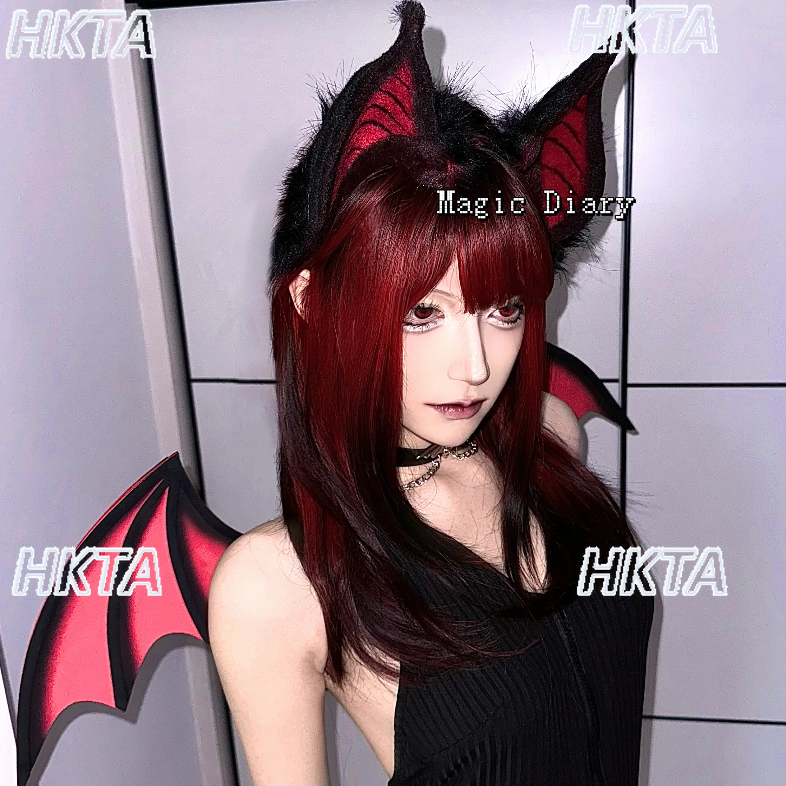 マジックバットヘッドバンド翼尾ダークロリータサブカルチャーハロウィンアクセサリーゴシック動物耳コスプレヘアアクセサリー女の子