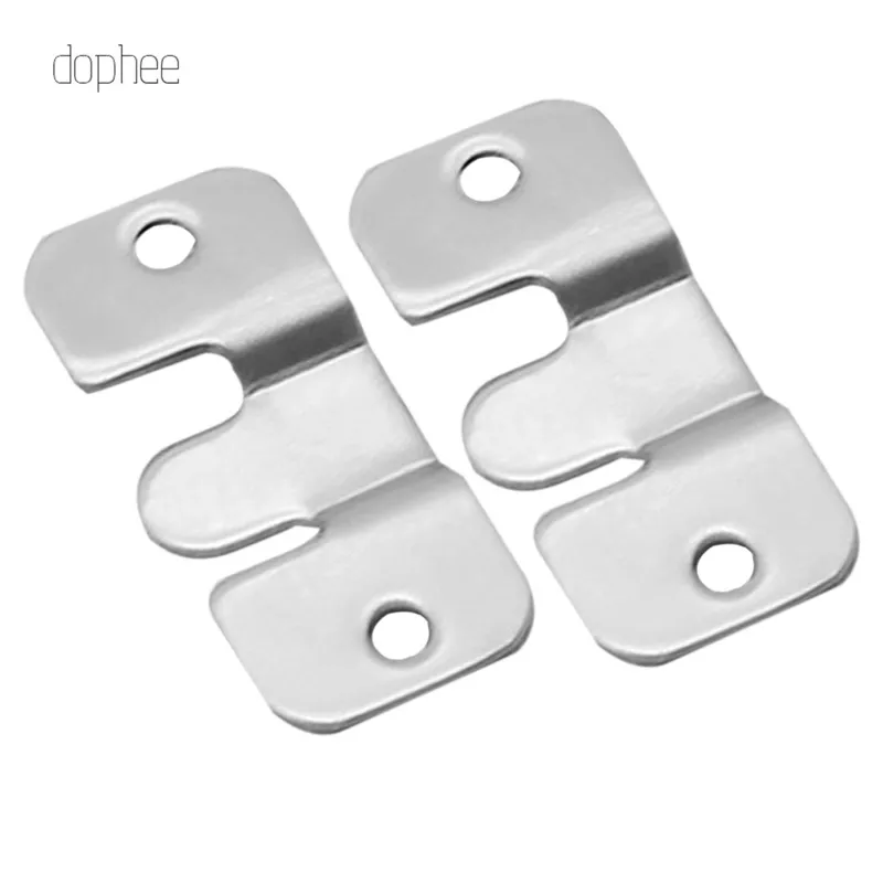 dophee 2pcs furniture connecting piece hanging buckle iron bed hanging hook buckle mirror frame insert fittings 43*19mm 53*30mm