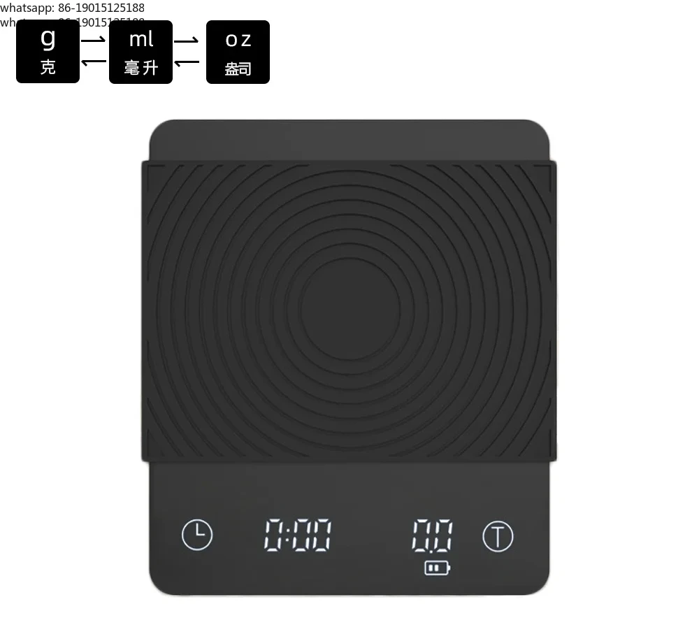 

2026 New Digital Kitchen Scale Drip Coffee Scale With Timer LED Display 2kg/0.1g Household Food Weight Scale with USB Charging