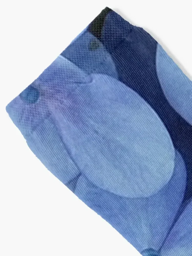 جوارب زرقاء على شكل زهور لركوب الدراجات، جوارب شتوية للرجال والنساء