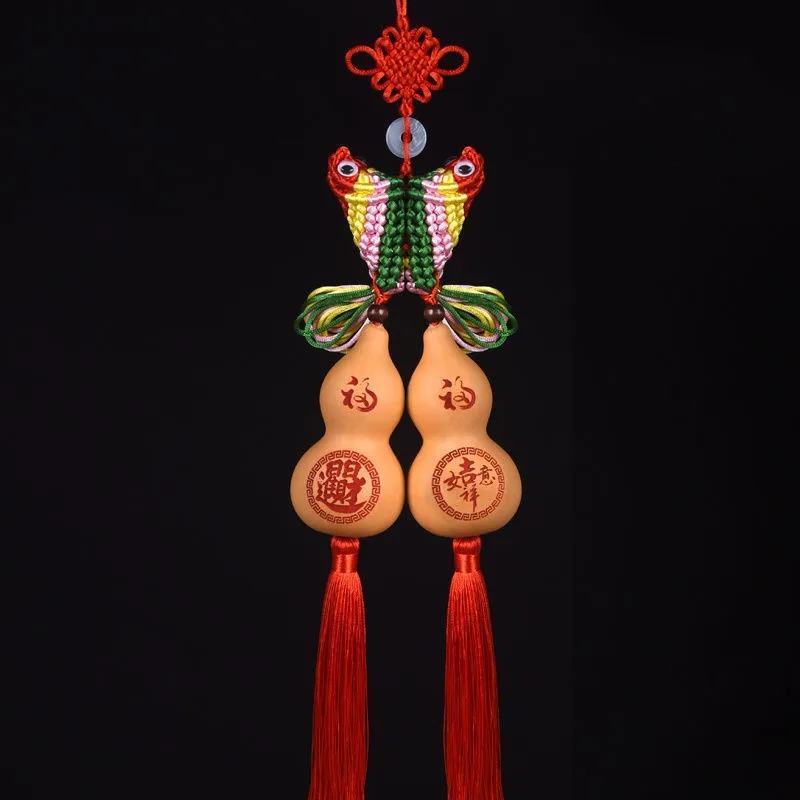 

Подвеска в виде тыквы, двойная рыба, китайский узел, резьба, двойные гурты, привлекают богатство и благословение, ручная работа, украшение для дома ZG205