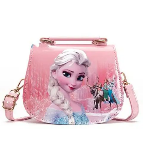 Disney Princess Frozen Pu Messenger Bag Girl Elsa Shoulder Bag Sofia Handbag Kid Fashion Shopping Bag Gift kids bags