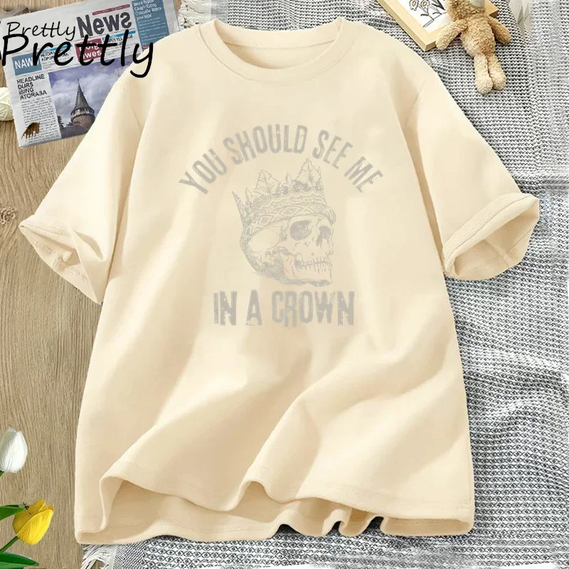 You Should See Me in A Crown T Shirt Concert Women Men Hit Me Hard and Soft Merch T-shirt Cotton Harajuku Tees Women's Clothing