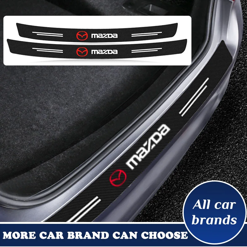 Fibra de carbono tronco do carro amortecedor traseiro adesivo guarda placa protetor para mazda 2 3 5 6 m5 ms CX-4 m3 m6 mx3 mx5 CX-5 cx6 acessórios