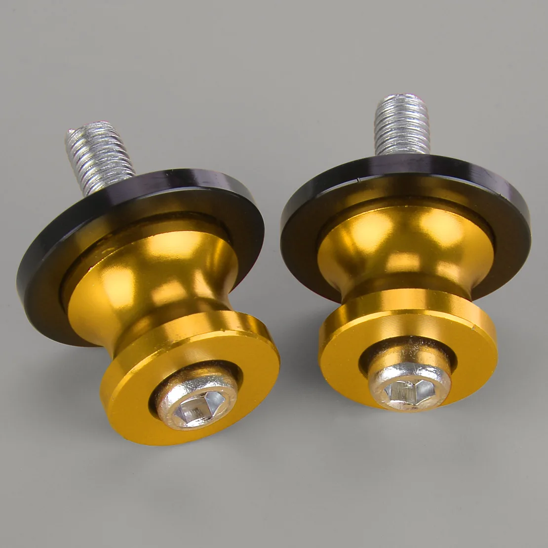 

2pcs Gold Motorcycle M8x1.25 Swingarm Paddock Stand Bobbin Fit For Honda Kawasaki Suzuki