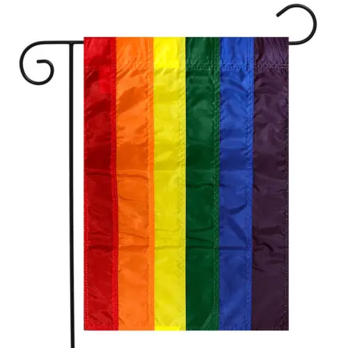 Rainbow Applique & Embroidered Garden Flag Pride 12.5