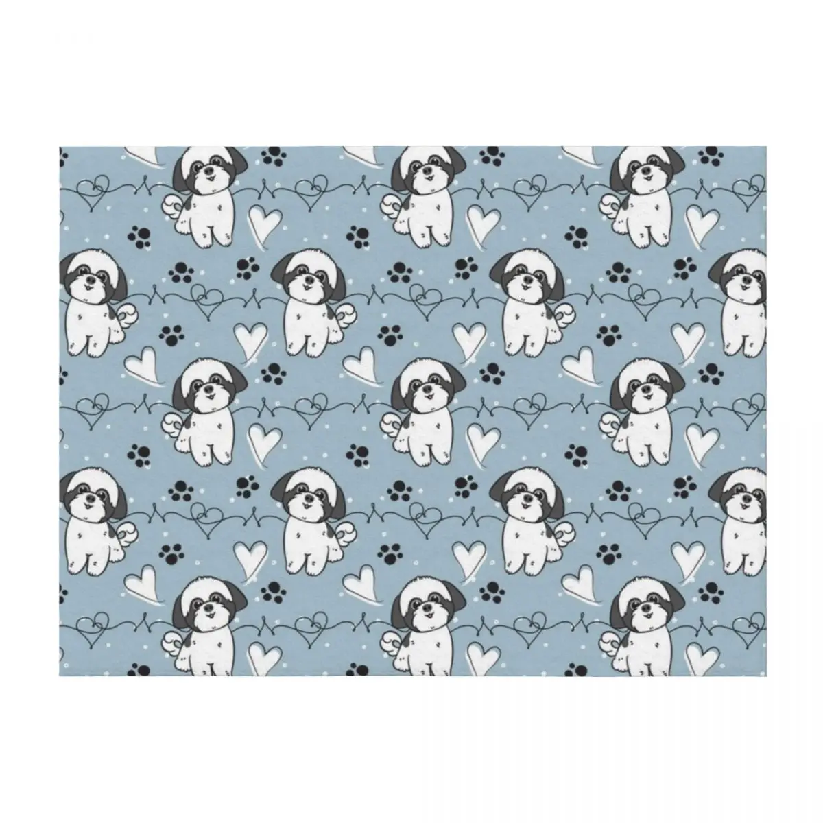 

LOVE Black and White Shih Tzu Throw Blanket Decoratives For Decorative Sofa Thermals For Travel Blankets