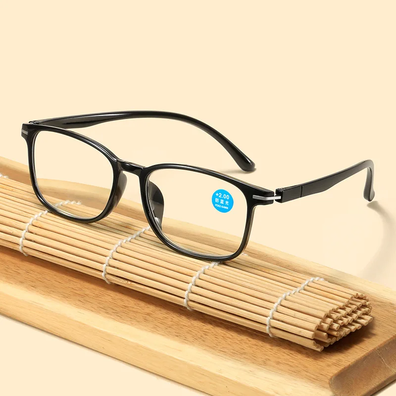 Frauen Kunststoff Lesebrille Kleine Rahmen Lila Presbyopie Brillen Männer Anti Blau Licht Brillen Für Lesen + 1,0 + 1,5 + 2,0 – Detail 1