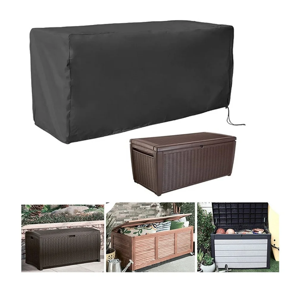 New Outdoor Black Woven Fabric Patio Cover Rain Dust Shield For UV Tear Resistant Protector For Patio Furniture Storage Garden