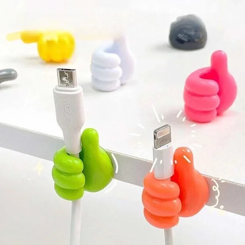 1/4/20/50pcs Creative Thumb Multifunctional Adhesive Hook Cable Manager Data Cable Little Finger Hook Storage Finger Holder