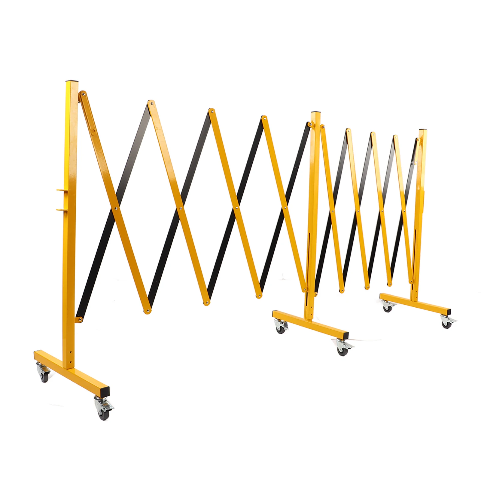 5m Expandable Metal Barricade Iron Column Mesh Reflective Portable Traffic Fence with Locking Coasters Retractable Traffic Fence