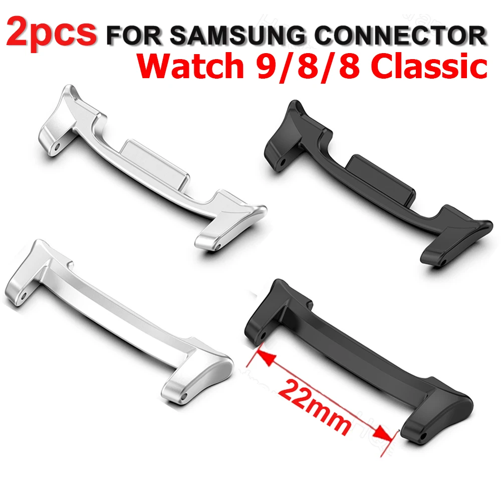1 Paar Metall-Verbindungsadapter für Samsung Galaxy Watch 9/8/8 Classic 44mm 46mm 40mm Edelstahl-Uhrenarmband-Verbinder 22mm