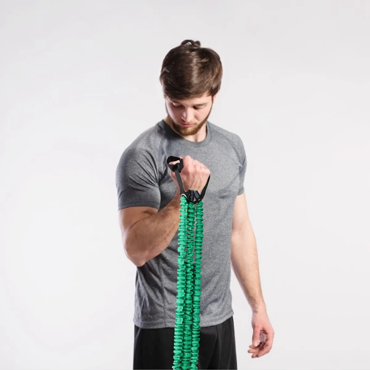 Dual-Purpose Chest Expander 3-Tube Spring Exerciser for Arm Pulling Resistance Training Broaden Upper Back Strengthen Pectorals