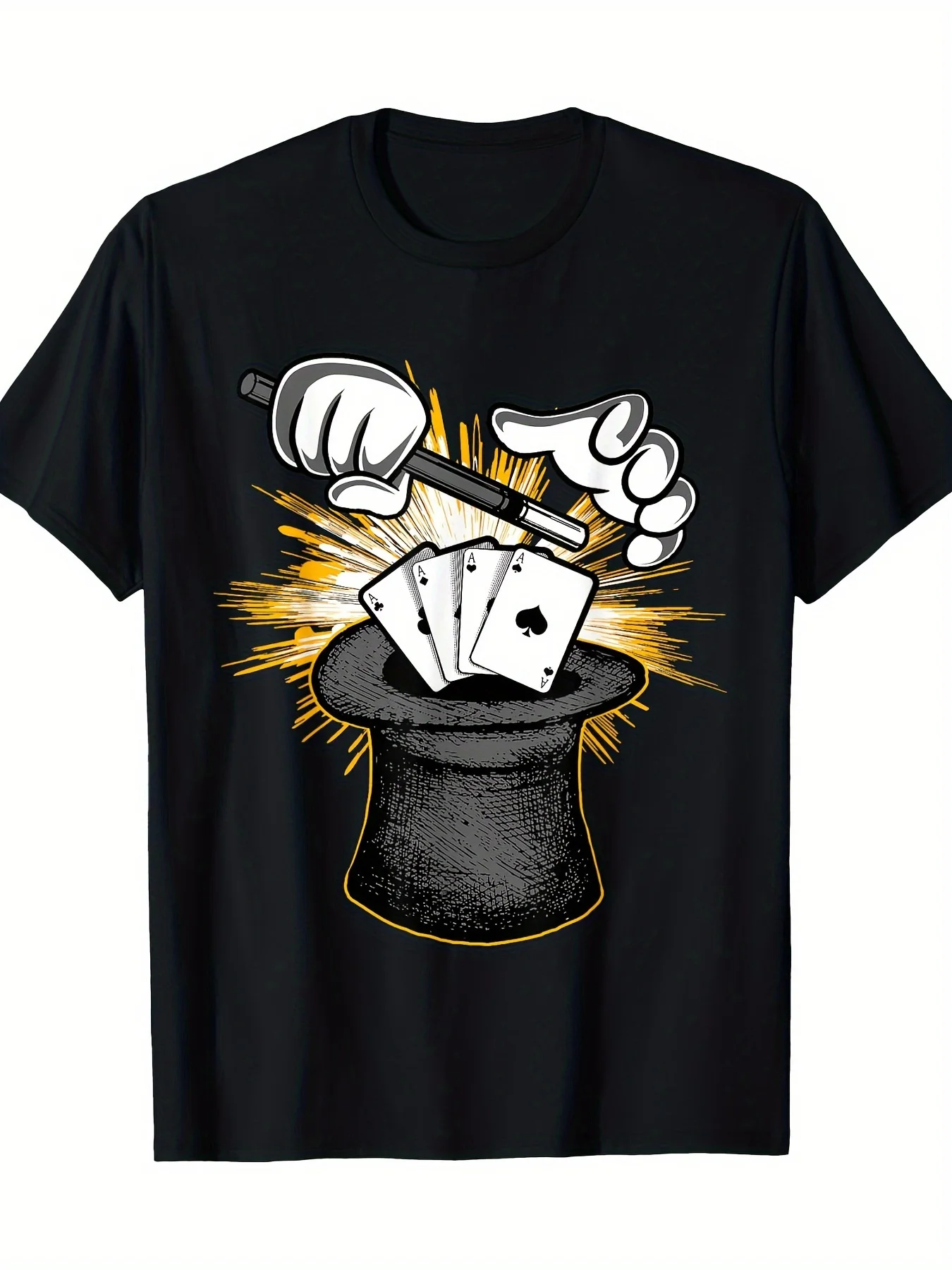 Magician Hat Wand Card Graphic Magic Show Performer T-Shirt