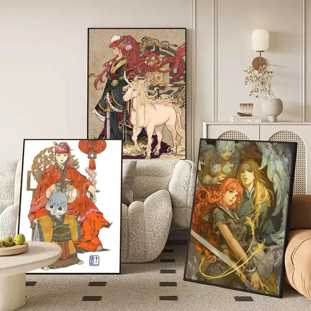 The T-Twelve Kingdoms Poster Self-adhesive Art Waterproof Paper Sticker Coffee House Wall Decor