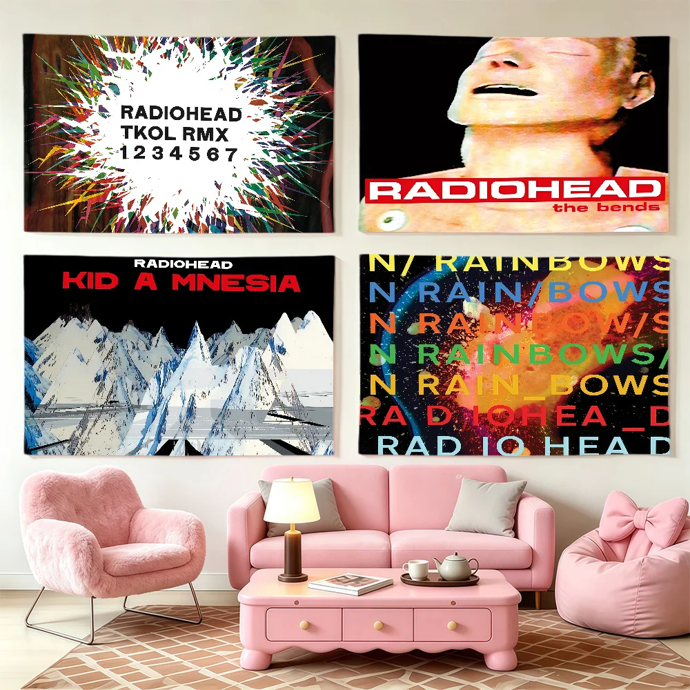 Scandinavian Classic Vintage Band R-Radiohead Flag Club Interior Wall Creative Pattern Living Room Wall Art Party Outdoor Decor