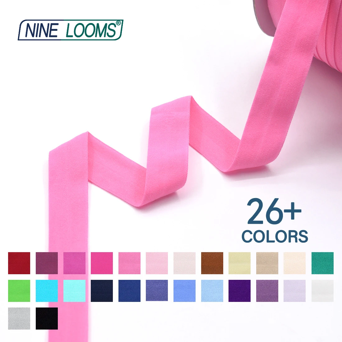 Neun Webstühle matt faltbar elastisch Feind 3/4 "20mm solide nicht glänzende Spandex Band Unterwäsche Dessous Näh besatz 50 Yard von Spule – Detail 6