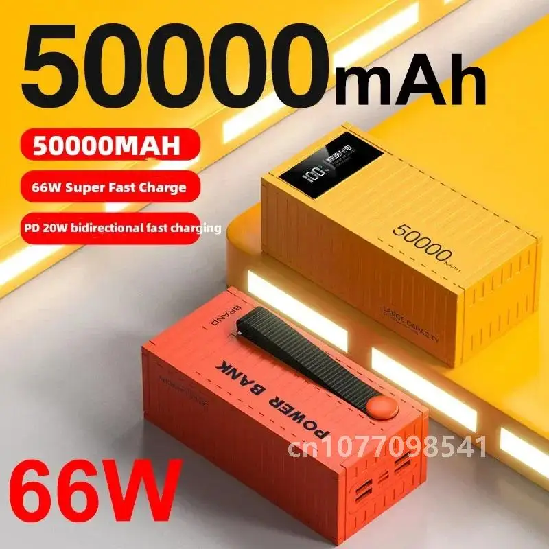 

50000mAh 66W Power Bank Super Fast Charging Container External Battery Charger for iPhone Huawei Xiaomi Android Phone 2024 New