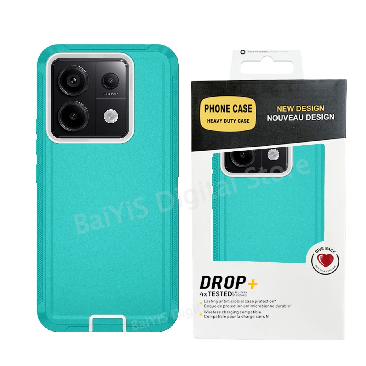 Robuste Hybrid-OTT-Defender-Handyhülle für Xiaomi Redmi Note 15 13 Pro Plus 4G 5G 15C 13R 3-Schicht stoßfeste Schutzhülle. – Detail 10