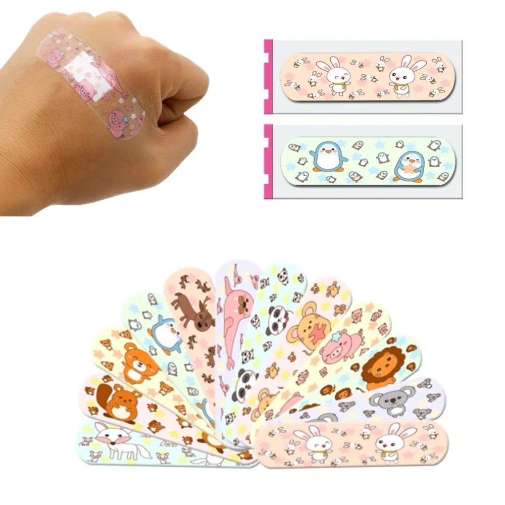 Patch adesivo médico transparente para crianças, Ataduras à prova d'água ferida, Cute Breathable First Band Aid, 100 pcs por lote