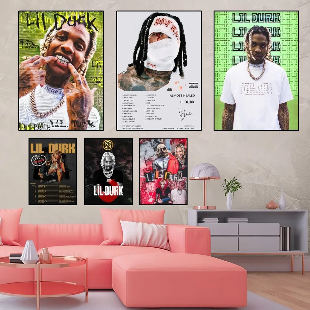 Lil Durk Rapper Poster Home Room Decor Livingroom Bedroom Aesthetic Art Wall Painting Stickers