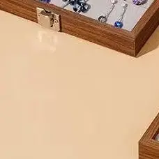 

Walnut ColorJewelry Display Box Storage Cover For Rings Nelaces Earrings High-End Small Hand Solid Wood Jewelry Box