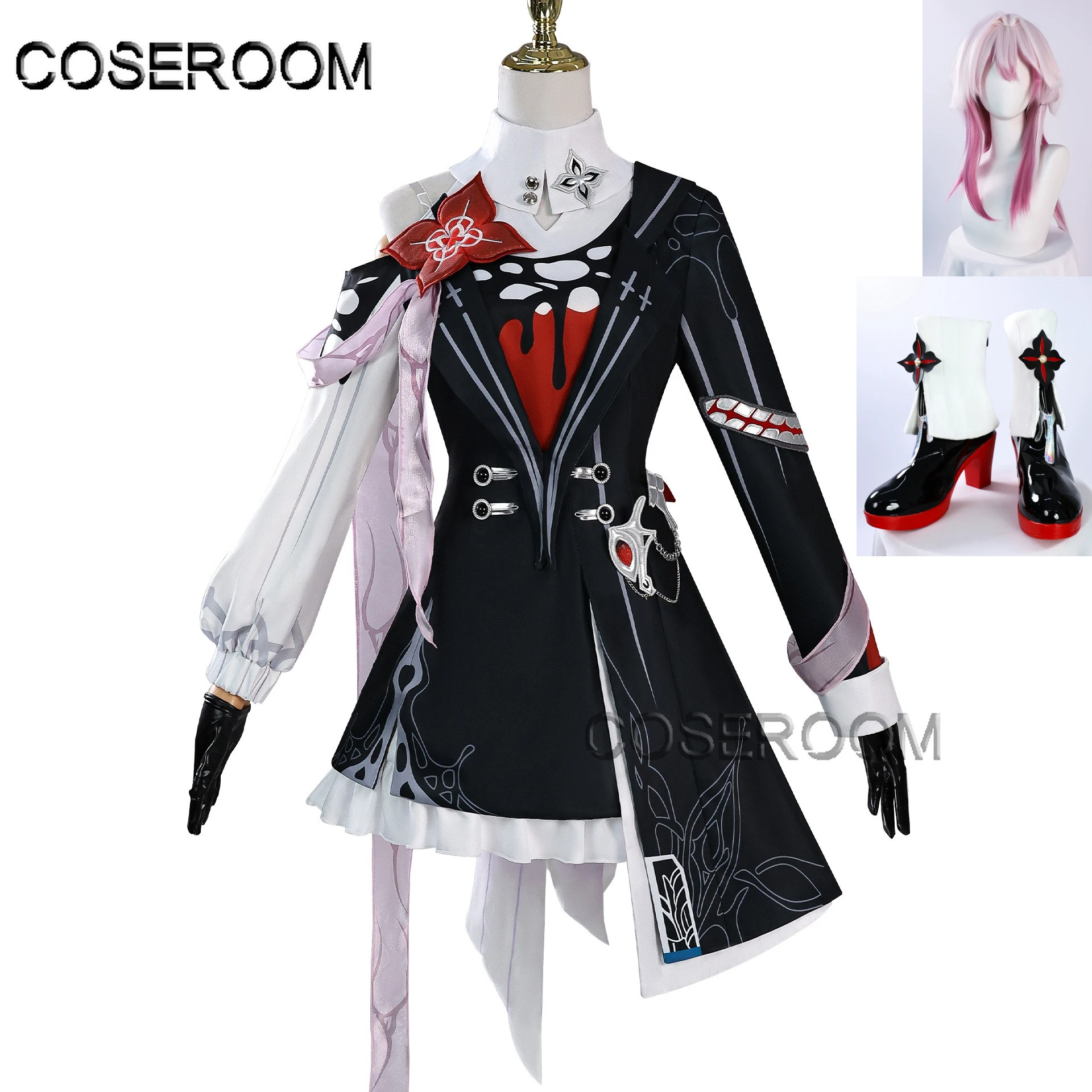 

Костюм для косплея March 7th Evernight из игры Honkai Star Rail, парик, обувь, наряды для Хэллоуина, карнавала, ролевых игр, униформа для женщин