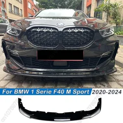 For BMW 1 Serie F40 M Sport 118i 120d 128ti M135i 2020-2024 Car Front Bumper Lip Splitter Diffuser Body Kits Spoiler Gloss Black