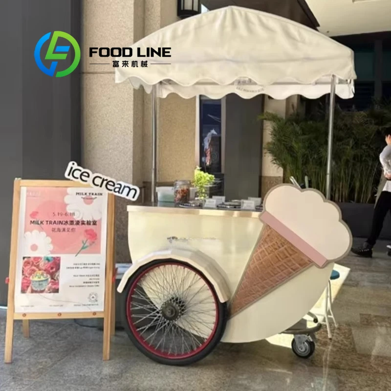 WholesaleCustomized Mobile Shopping Handcart Flower Float Stall Snack Display Stand for Outdoor Trade Show Events