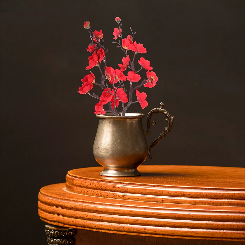 

4Pcs Faux Plum Blossom Branches Silk Flower Arrangements Lifelike Artificial Cherry Blossom Stems for Thanksgiving Decor Office