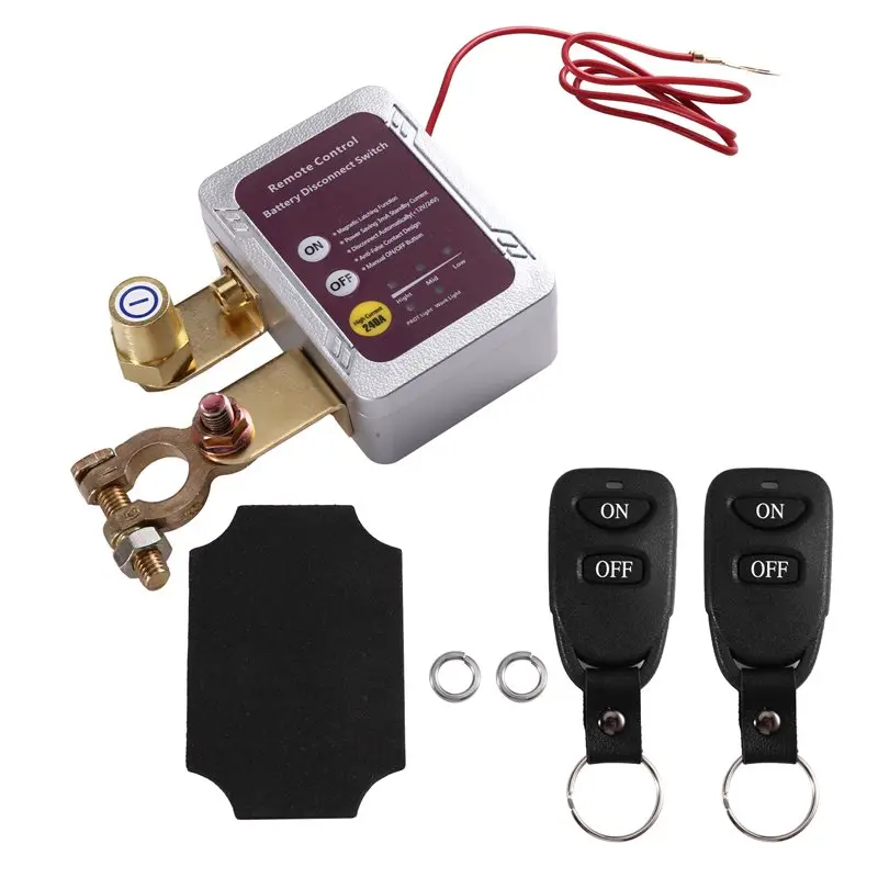 

AT92-Automatic Power-Off Switch For Car Battery 12V/24V 240A Remote Control Battery Disconnect Switch