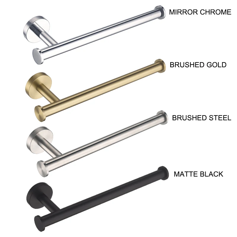 Brushed Nickel Black Towel Rack Wall Mounted Stainless Steel Holder Hanger with Nails Rustproofed Bathroom Hardware Towel Rails