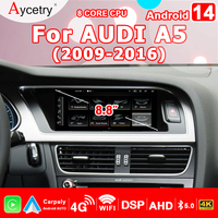 8.8'' Wireless Carplay Android 14 Auto Car Radio Multimedia player Screen For Audi A5 2009-2016 2din autoradio Stereo GPS 4G LTE