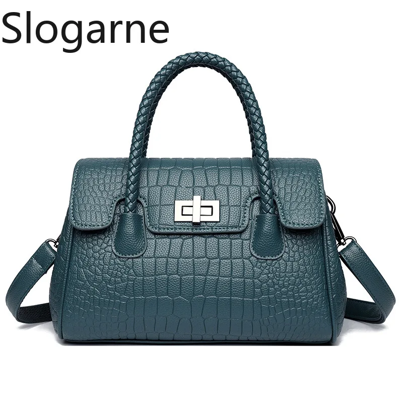 Fashion Crocodile Shoulder Bag Women High Capacity Crossbody Bag Ladies Luxury Brand Designer Leahter Handbags Commute Tote Bag