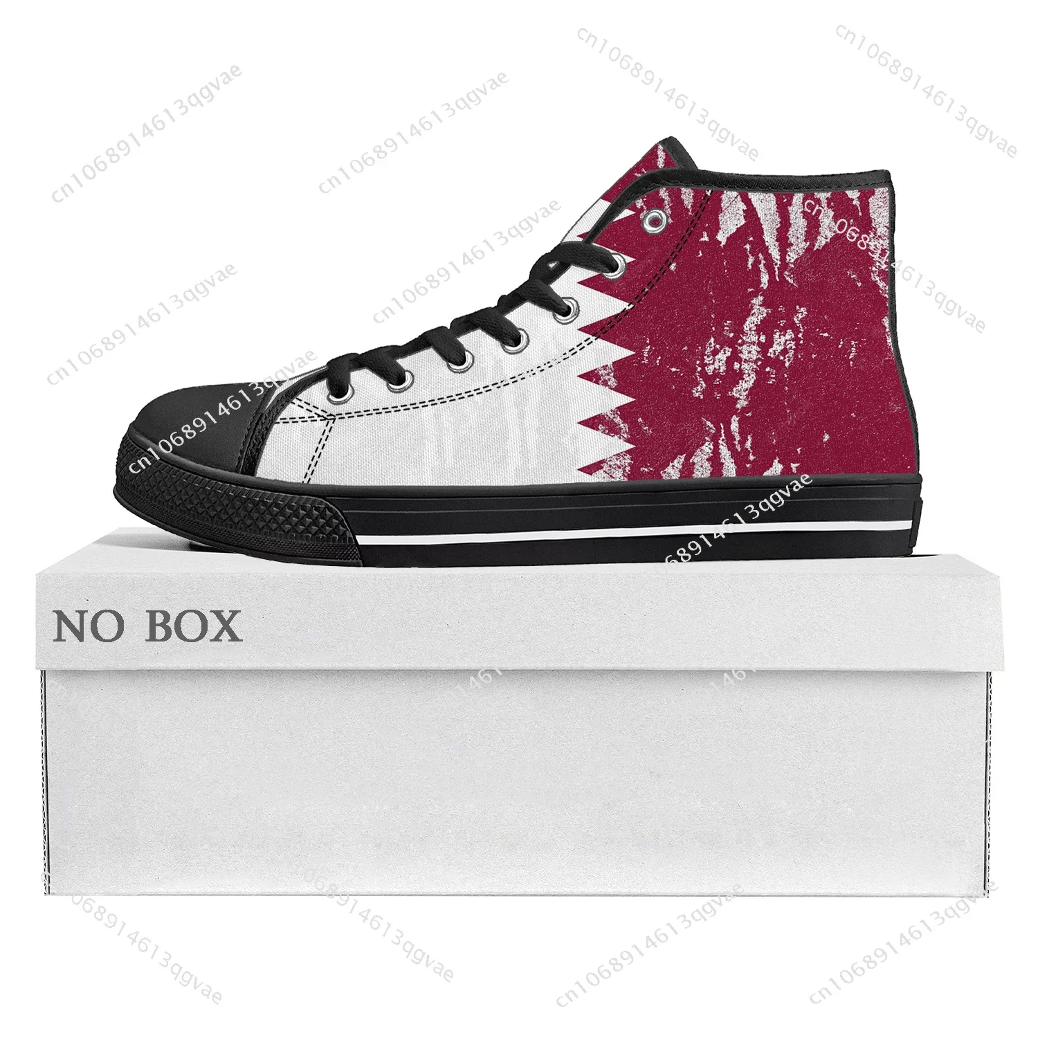 Qatar Flag High Top High Quality Sneakers Mens Womens Teenager Canvas Sneaker Qatar Casual Couple Shoes Custom Shoe