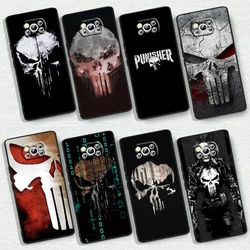 Marvel Punisher For Xiaomi Poco X6 X5 X4 X3 F4 F3 NFC M6 M5 M4 GT S Pro 4G 5G C65 Black Soft Phone Case