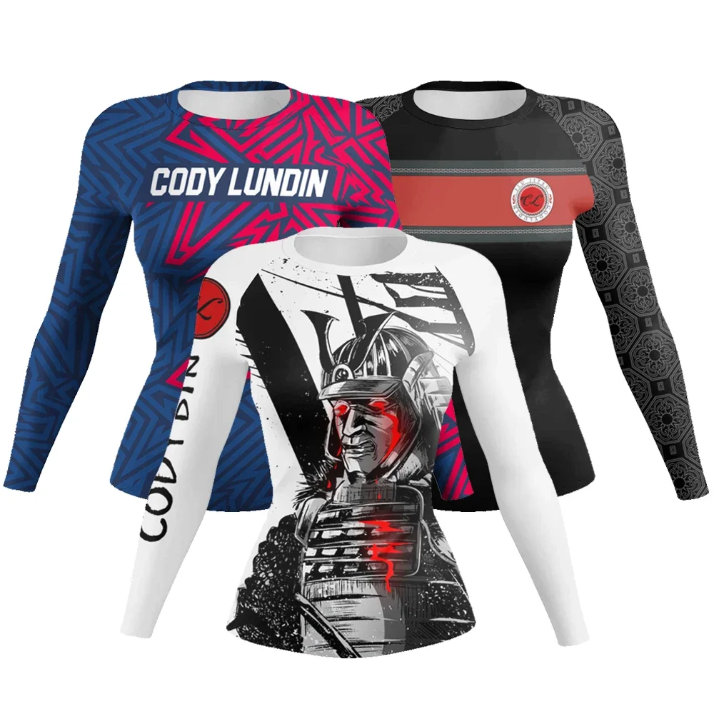 Nowe komiksy z nadrukiem 3D MMA T-shirt damski kompresyjny z długim rękawem moda Bjj Rashguard bokserska koszulka przebranie na karnawał koszulki