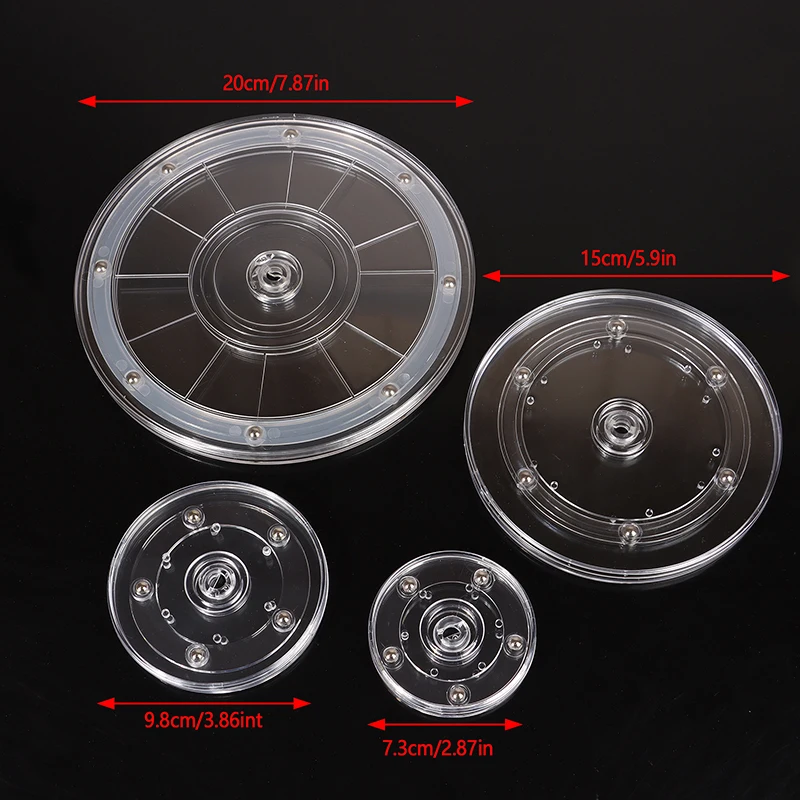 NEW Turntable Transparent Acrylic 360 Rotating Display Stand Round Base Lazy Jewelry Decor Swivel Plates Furniture Hardware