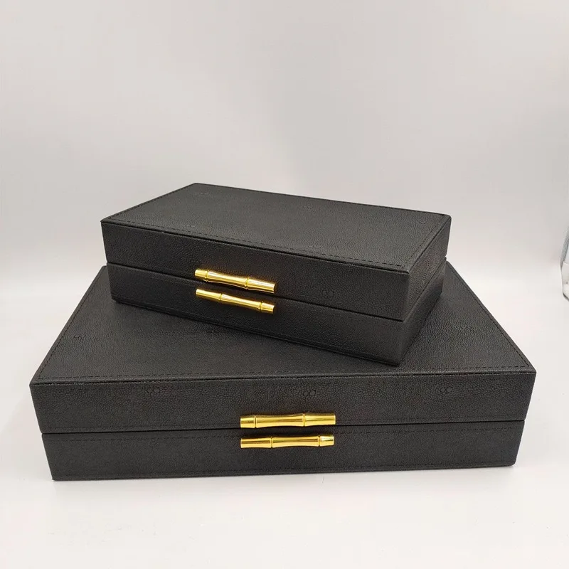 

Современная роскошная кожаная шкатулка для украшений, декоративный органайзер для дома и рабочего стола, для колец, серег, ожерелий