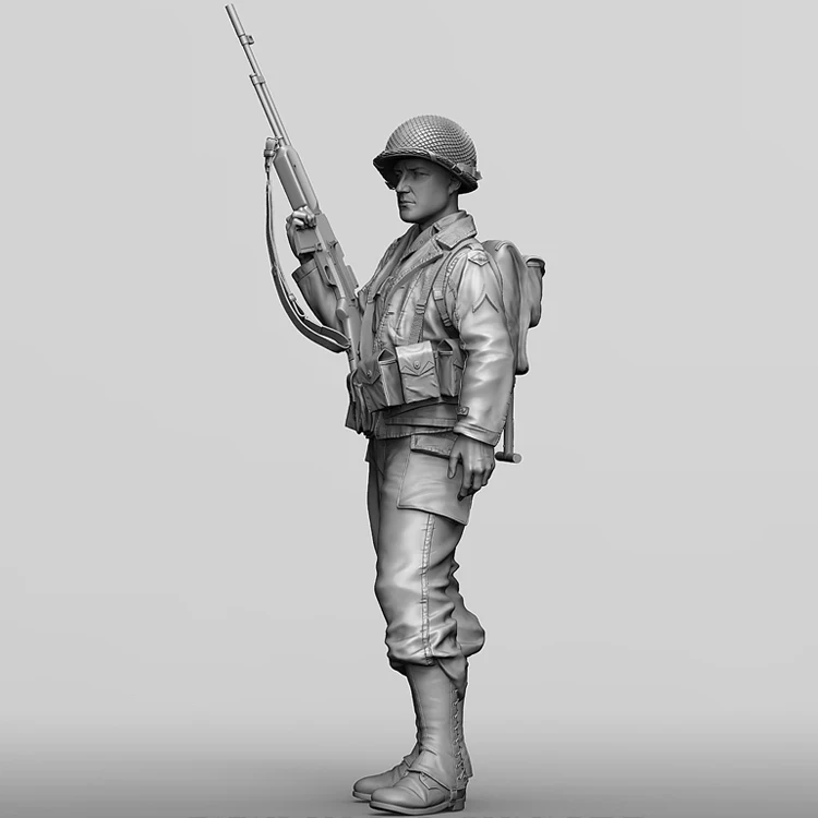 Figurine de Soldat GK en Résine, Kit Non Assemblé et Non Peint, Thème Militaire de la Seconde Guerre Mondiale, 1/16