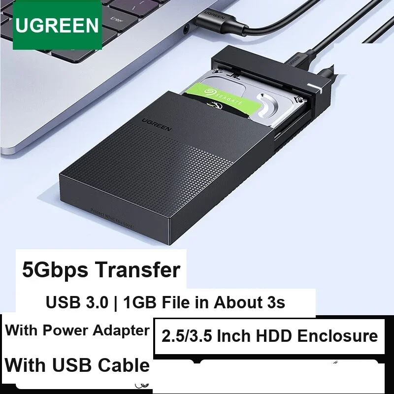UGREEN CM472 Docking Station Adapter USB 3.0 2.5/3.5 Inch SATA External Hard Drive Enclosure 5Gbps 30729.
