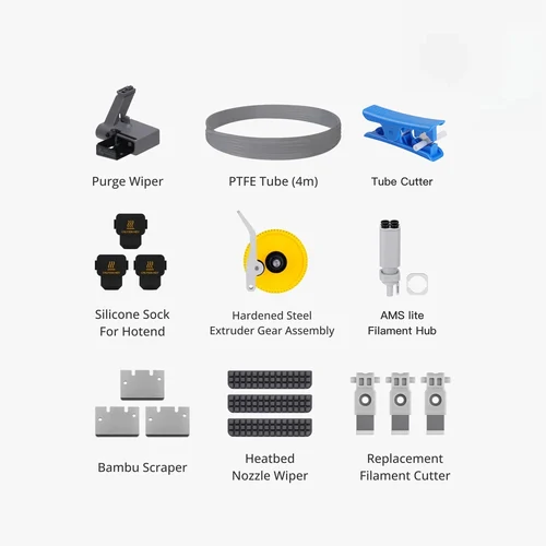 Imagen 2 del producto Kit de mantenimiento para Bambu A1, calcetín de silicona para Hotend para Bambu Lab A1, cortador de filamentos, accesorios para Bambu Ai, raspador de tubo de PTFE
