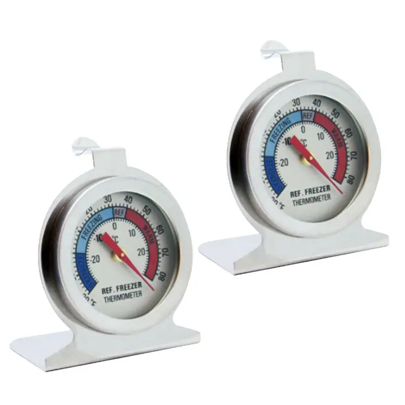 

A95G 2 шт. Термометр для холодильника 20 ℃ ～20 ℃ /-20 ℉ ～80 ℉ Аналоговый термометр для холодильника с большим циферблатом и красным индикатором